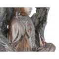 F. RAR : Impresionantă statuetă Guan Yin sculptată în lemn de bog și abanos | China 